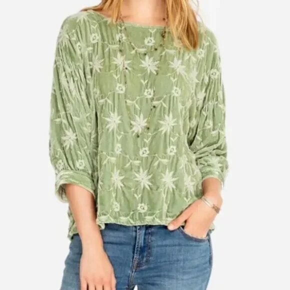 Johnny Was Blouse S/ M Embroidered Marion Velvet - Picture 1 of 12